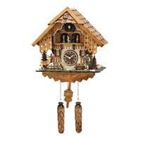 Cuckoo Clock - Hermle RHEINBERG Chalet Style Quartz Cuckoo Clock With Moving Children, Deer And A Hiker #64000 By Trenkle Uhren